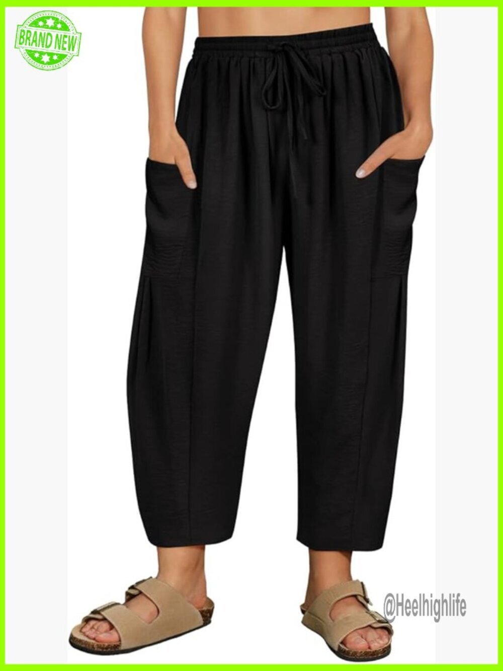 Plus Size Palazzo Harem Pants Drawstring Waist Wide Leg Casual Summer